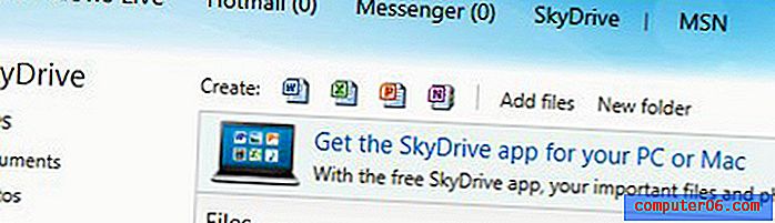 SkyDrive mape operētājsistēmā Windows 7