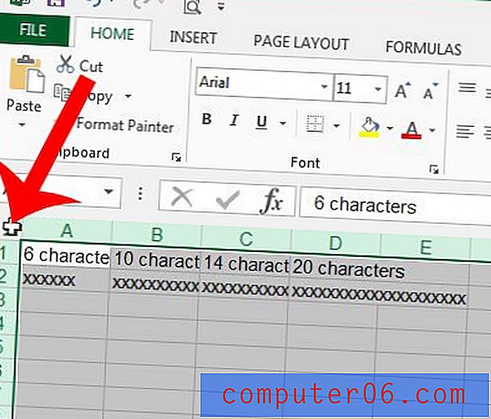 Kā automātiski ievietot visas kolonnas programmā Excel 2013