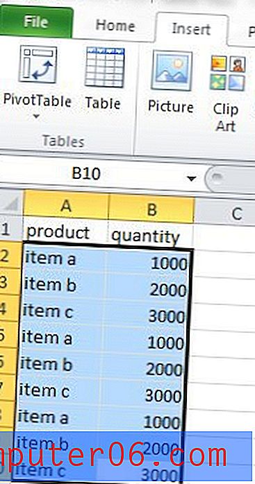Excel 2010에서 피벗 테이블을 만드는 방법