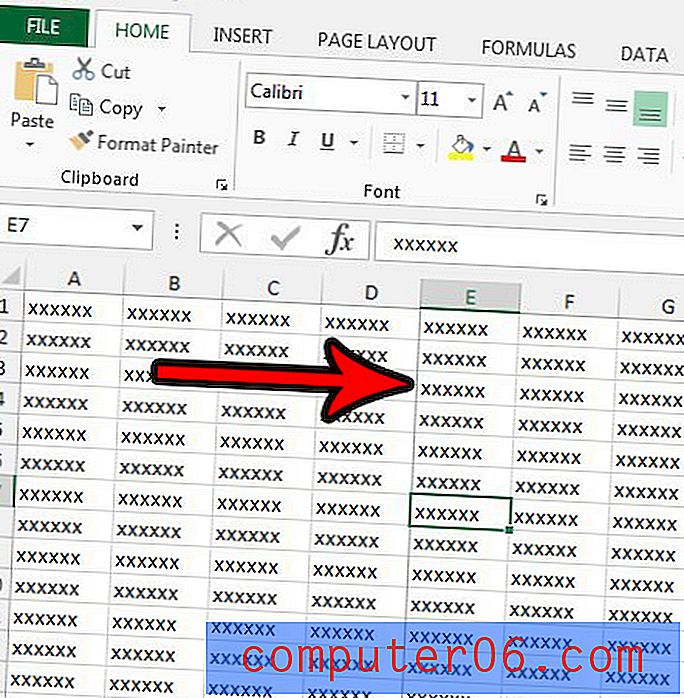 Vertikaalse lehekatke eemaldamine programmis Excel 2013