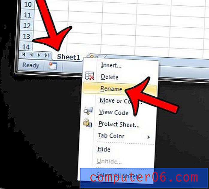 Comment changer le nom d'une feuille de calcul dans Excel 2010
