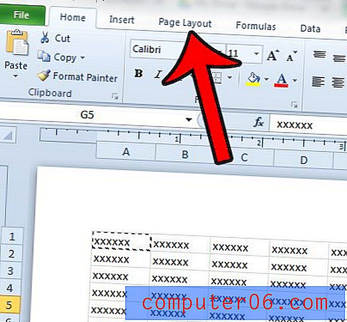 Slik endrer du førstesidnummeret i Excel 2010
