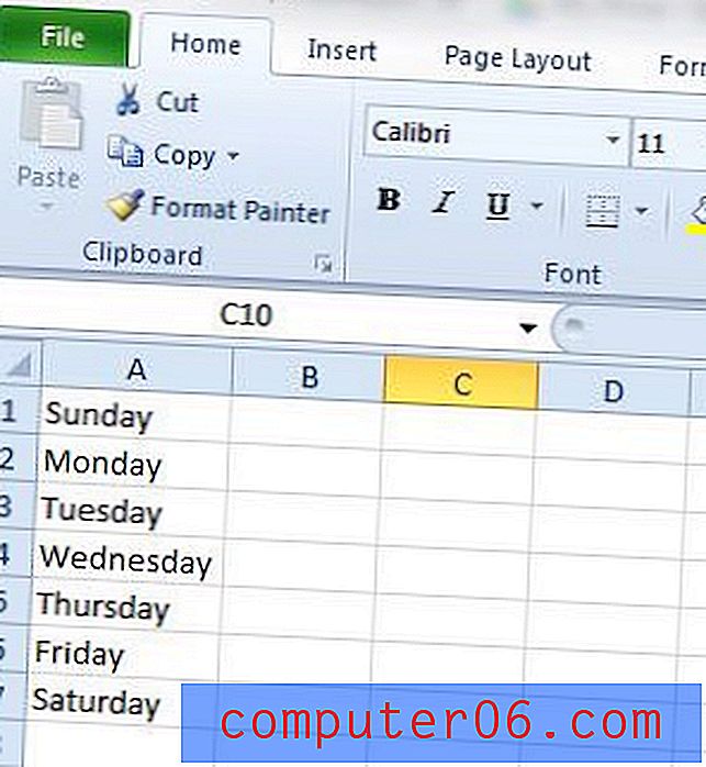 Kā izveidot nolaižamo sarakstu programmā Excel 2010