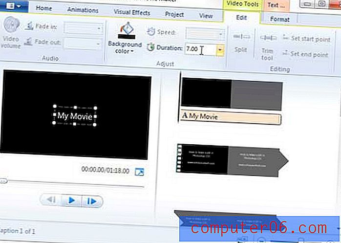 Kā saīsināt nosaukuma ekrānu ilgumu Windows Live Movie Maker