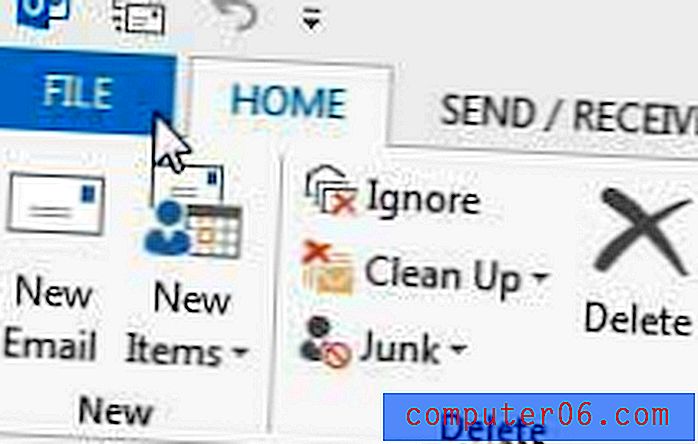 Como exportar emails para uma unidade Flash no Outlook 2013
