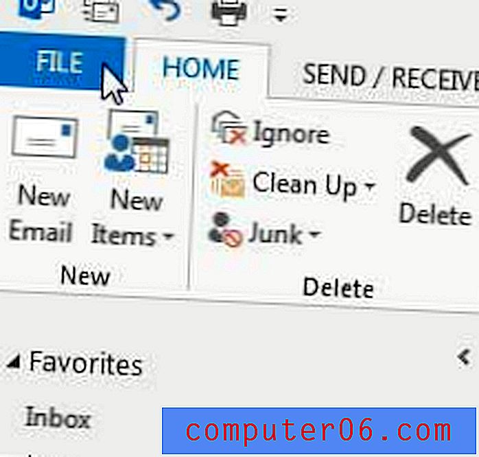 Kā atspējot paredzamās e-pasta adreses programmā Outlook 2013