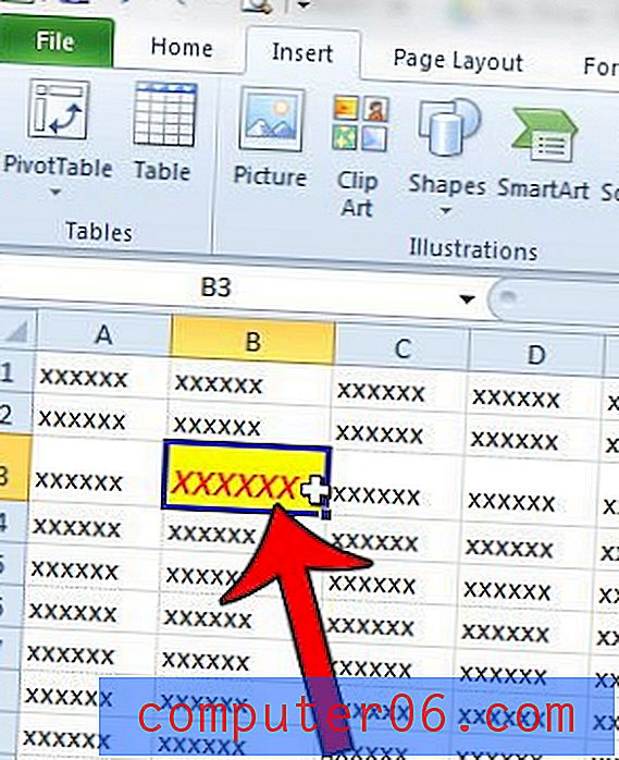 Kopieren der Zellenformatierung von einer Zelle in eine andere in Excel 2010