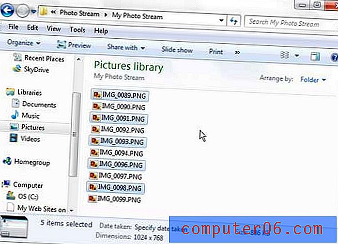 Veja as imagens do Windows 7 como uma apresentação de slides