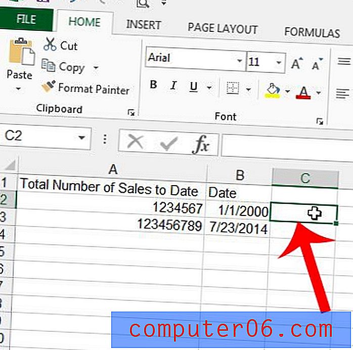 Hoe het aantal dagen tussen twee datums in Excel 2013 te vinden