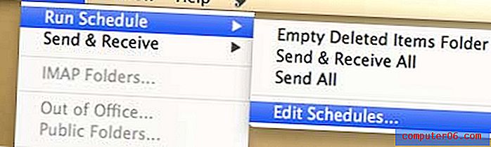 Kā mainīt sūtīšanas un saņemšanas biežumu programmā Outlook 2011