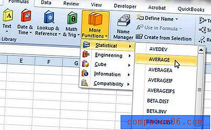 Как да се изчисли средното в Excel 2010