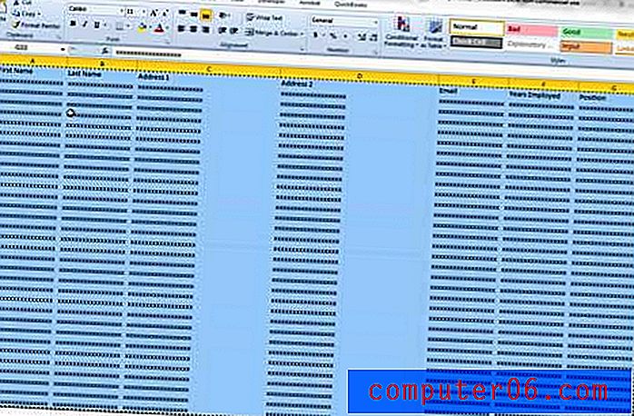Kā saglabāt kolonnu platumu, ielīmējot programmā Excel 2010