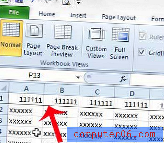 Hoe de bovenste rij in Excel 2010 te deblokkeren
