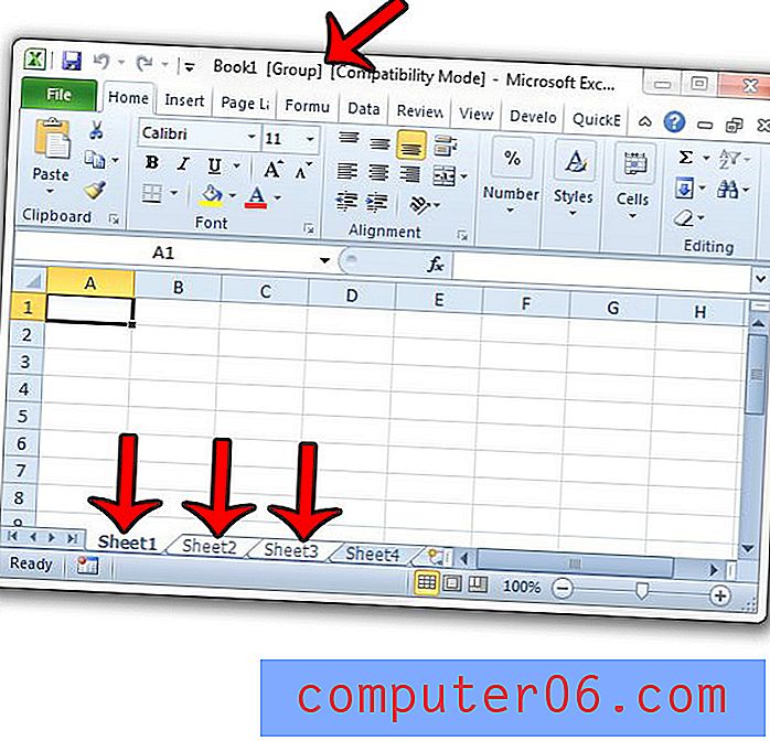 Slik legger du inn data i flere regneark samtidig i Excel 2010
