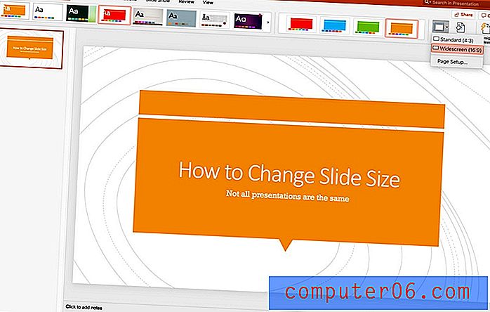 Как да промените размера на слайда в PowerPoint