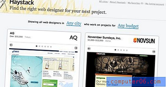 Encuentre clientes de diseño web gratis con Haystack