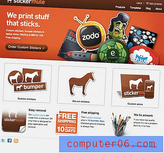 Krytyka projektowania stron internetowych # 36: Sticker Mule