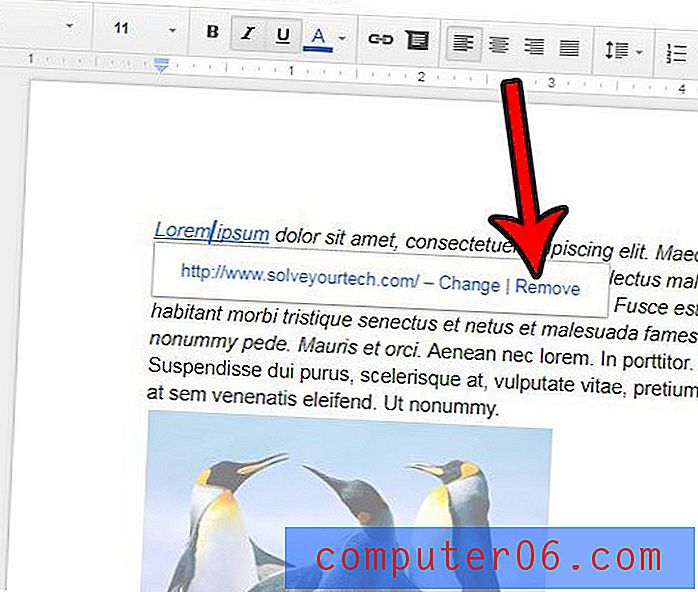 Comment supprimer un lien d'un document dans Google Docs