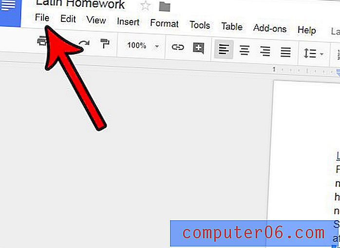 Kuidas muuta Google Docsis paberi suurust