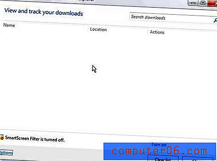 Allalaadimisakna avamine Internet Explorer 9-s