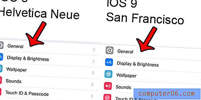 Unterscheidet sich die Schriftart auf meinem iPhone in iOS 9?