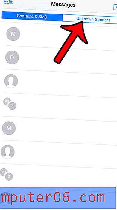 Perché non c'è una scheda Mittenti sconosciuti nei messaggi sul mio iPhone?