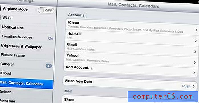 Jak nastavit e-mail RCN na iPadu