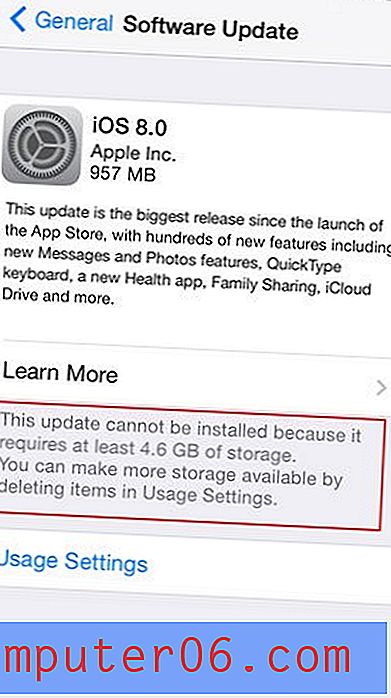 Quanto spazio è necessario per installare l'aggiornamento iOS 8 sul mio iPhone 5?