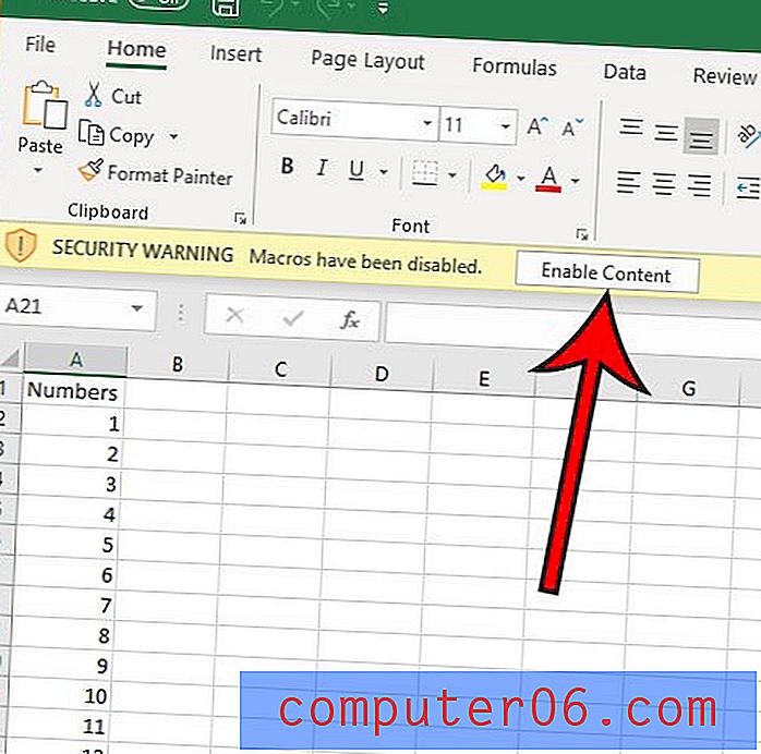 Slik aktiverer du makroer i Excel for Office 365