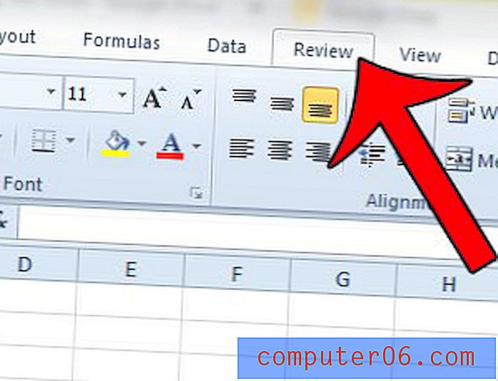 Rechtschreibprüfung eines Arbeitsblatts in Microsoft Excel 2010