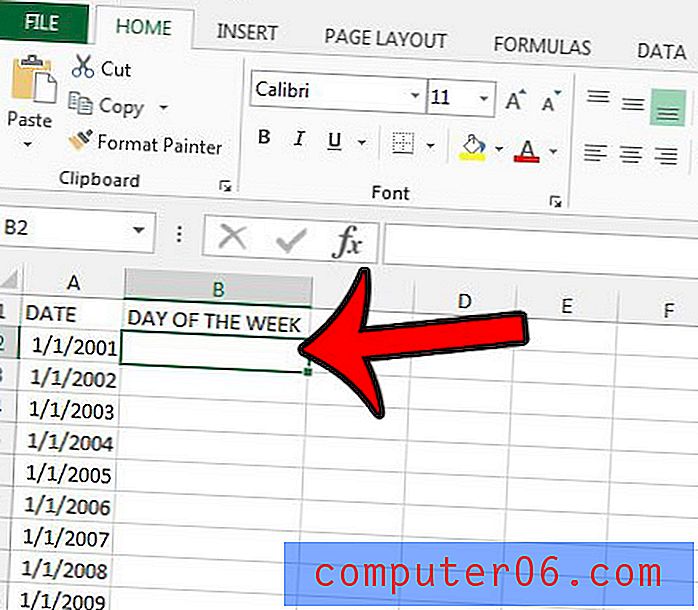 Cómo determinar el día de la semana a partir de una fecha numérica en Excel 2013
