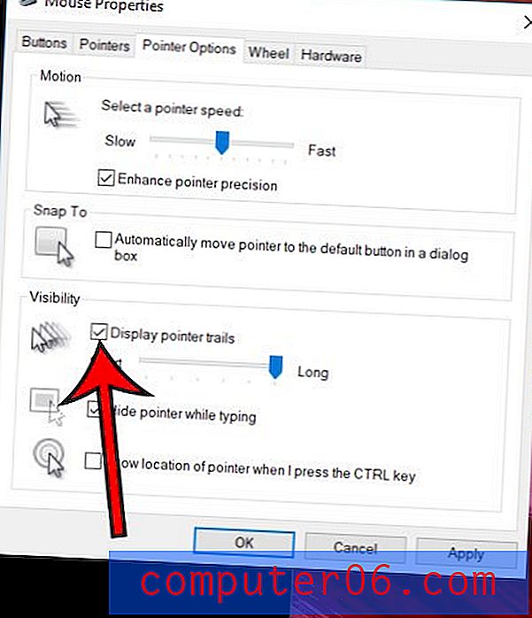 Jak dodać lub usunąć ślad myszy w systemie Windows 10