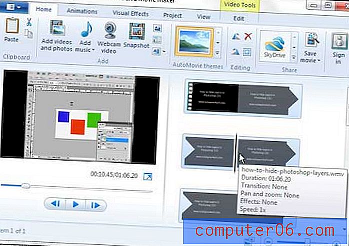 Как да разделите клип в Windows Live Movie Maker