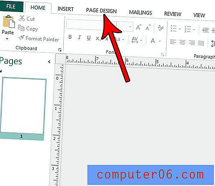 Cómo crear un tamaño de página personalizado en Publisher 2013