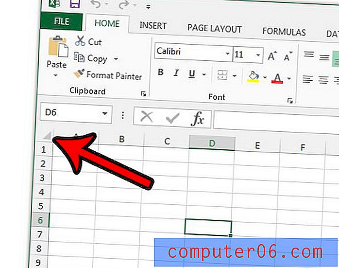 Come selezionare l'intero foglio di calcolo in Excel 2013