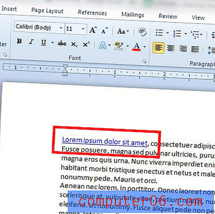 Jak odstranit hypertextový odkaz v aplikaci Word 2010