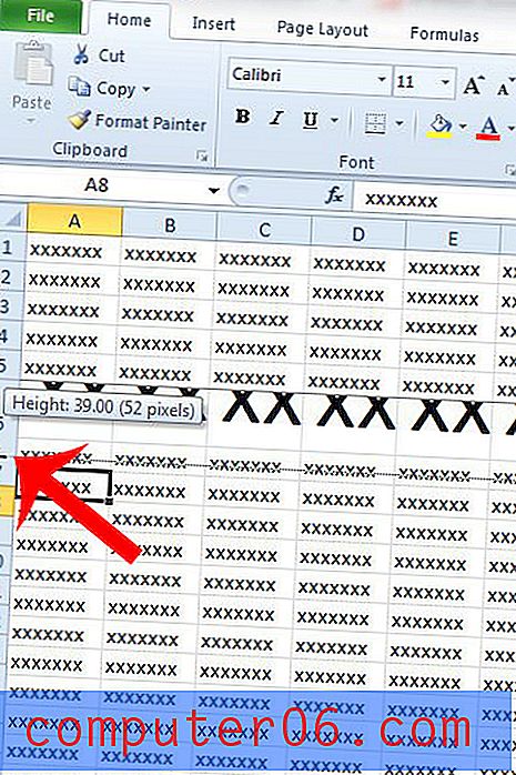 Come rendere una riga più grande in Excel 2010