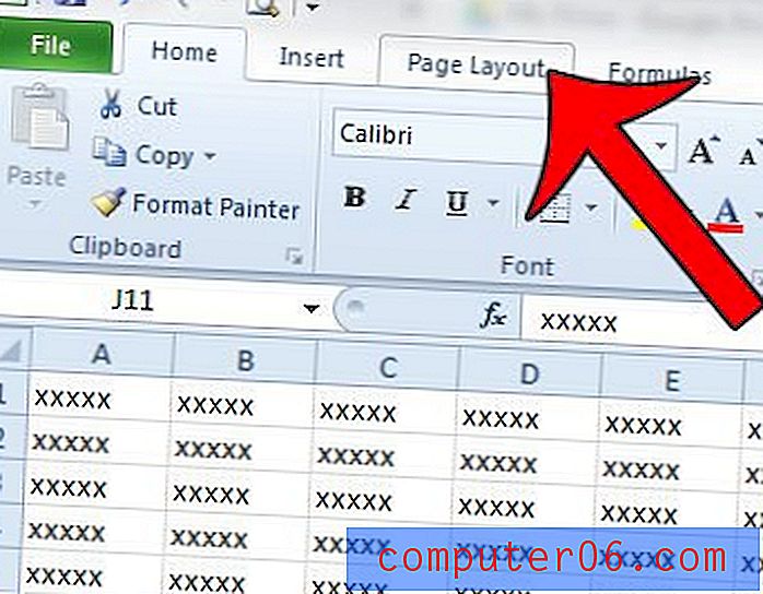 Hvorfor skrives ikke hele regnearket ut i Excel 2010?