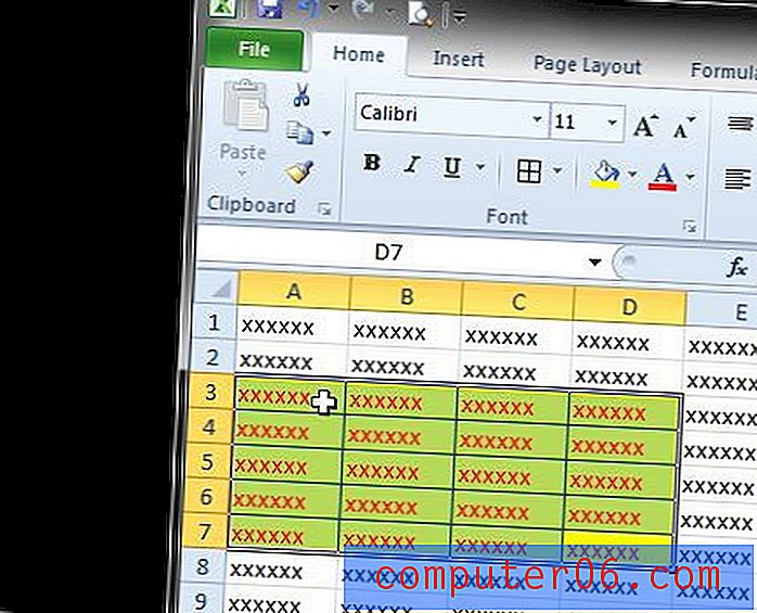 So entfernen Sie die Zellenformatierung aus ausgewählten Zellen in Excel 2010