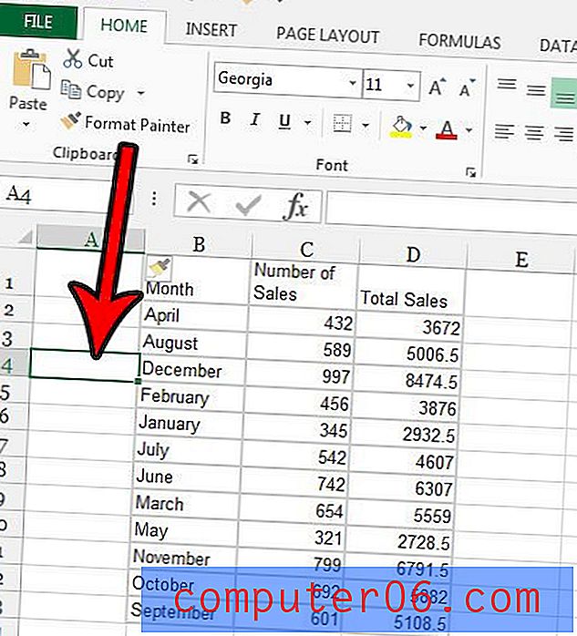 Jak vložit šipku v aplikaci Excel 2013