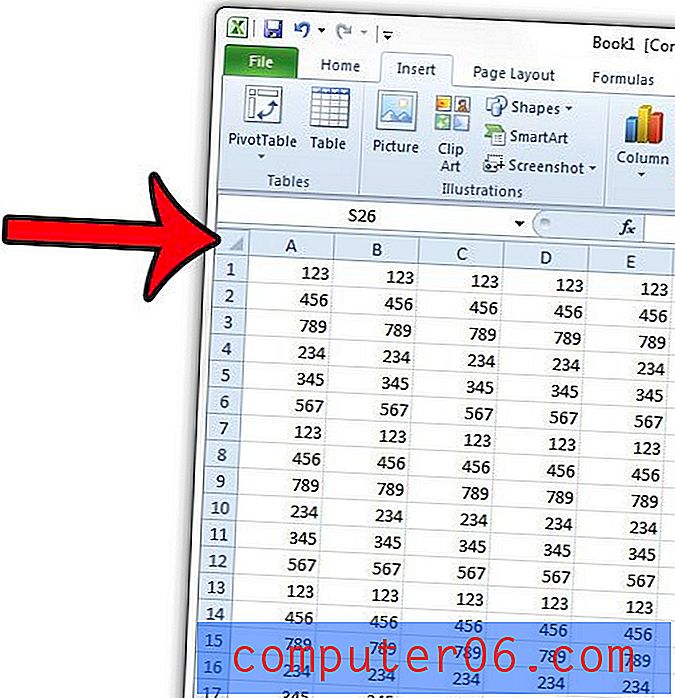 Slik fjerner du cellegrenser i Excel 2010