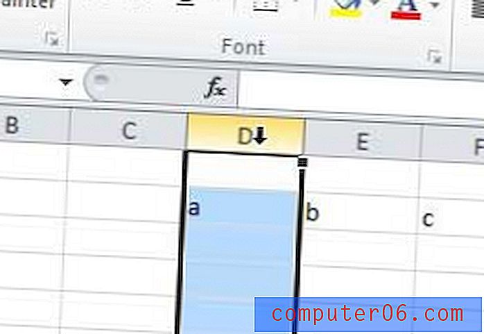 Как да скриете колони в Excel 2010