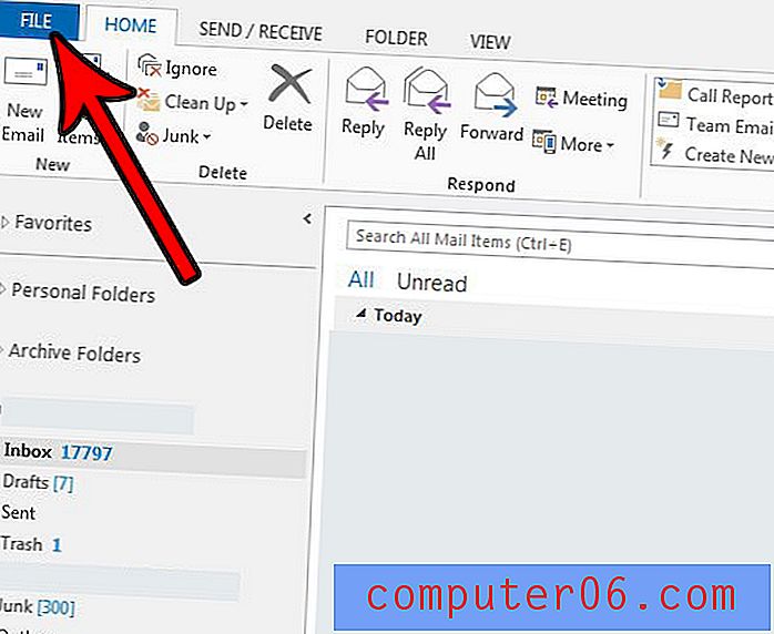 Как да спрем маркирането на имейли като прочетени, когато ги избирате в Outlook 2013