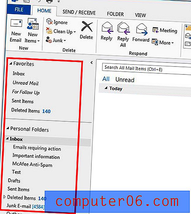 Come rinominare una cartella in Outlook 2013