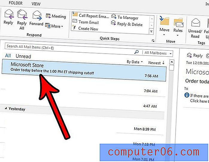 Как да маркирате имейл за последващи действия в Outlook 2013