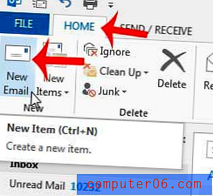 Как да прикачите файл в Outlook 2013