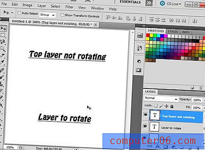 Как да завъртите слой в Photoshop CS5