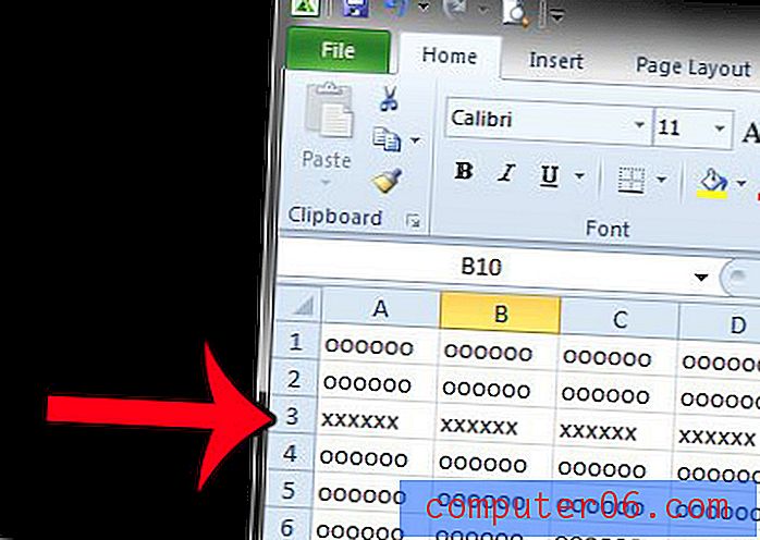 Jak odstranit celý řádek v aplikaci Excel 2010