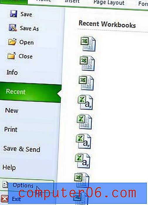 Modifier le nombre de documents récents dans Excel 2010