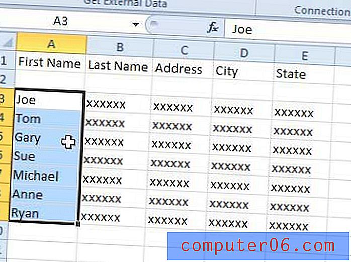 Cómo alfabetizar una columna en Excel 2010